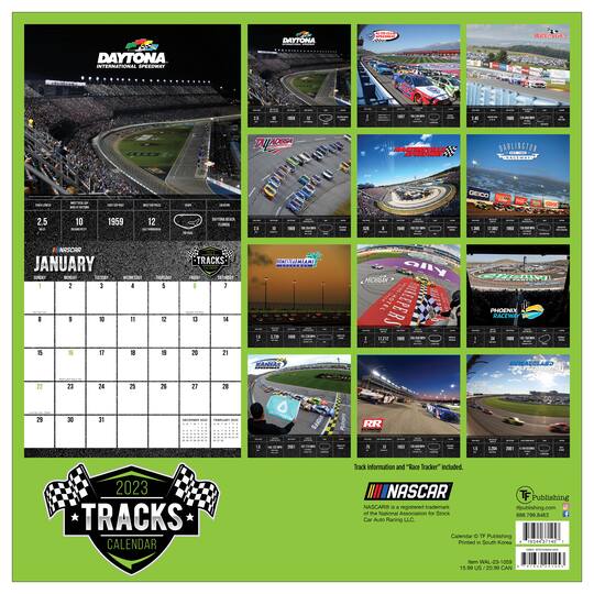 TF Publishing 2023 Nascar Tracks Wall Calendar | Michaels TF Publishing 2023 Nascar Tracks Wall Calendar | Michaels